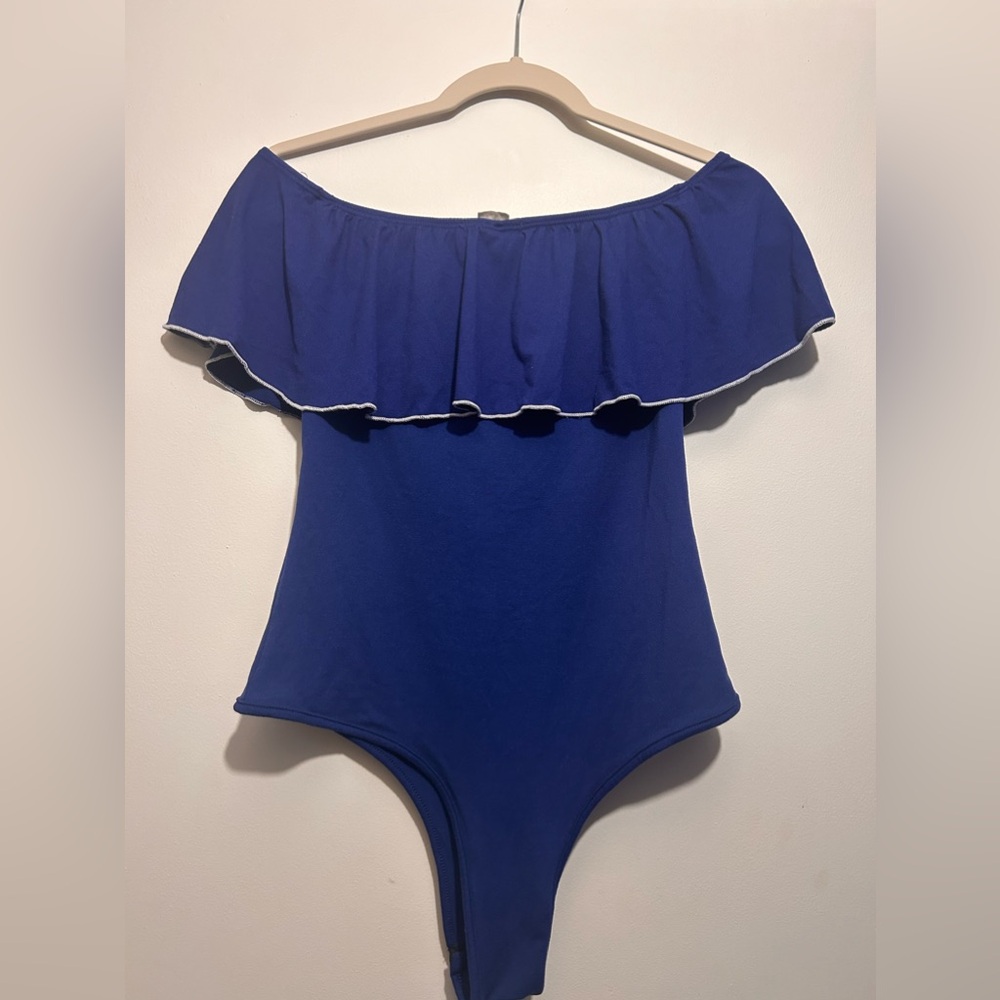 Blue Strapless Bodysuit